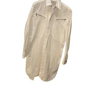 Ralph Lauren Black Label $635 classic white crisp cotton shirt dress 8